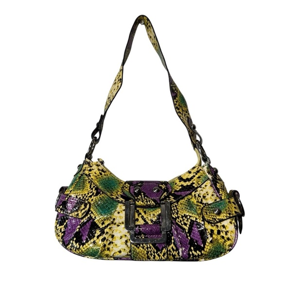 Handbags - Faux Snakeskin Multi Colour Mini Shoulder Bag Y2K Style